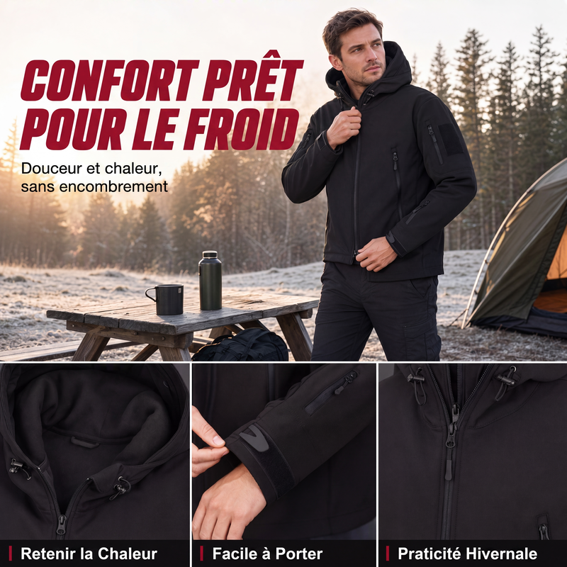🍂 OFFRE DE SAISON · -50 % | Veste Outdoor Homme Coupe-Vent & Déperlante