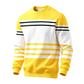 Sweatshirt à manches longues rayé et colorblock pour homme