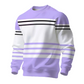 Sweatshirt à manches longues rayé et colorblock pour homme