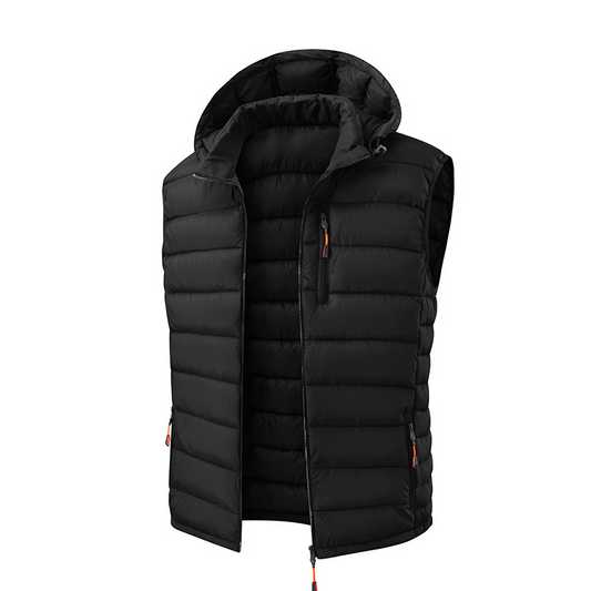 Gilet matelassé d'hiver pour homme avec capuche amovible