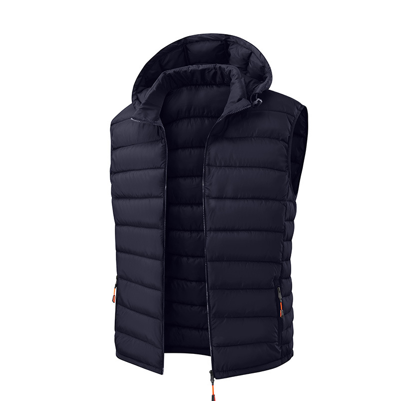 Gilet matelassé d'hiver pour homme avec capuche amovible