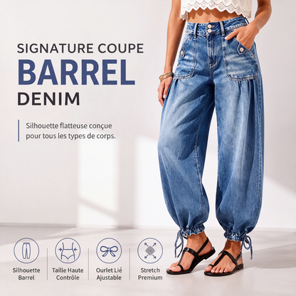 📢📢 50% DE RÉDUCTION ! ✨ Jeans barrel extensibles taille haute pour femme