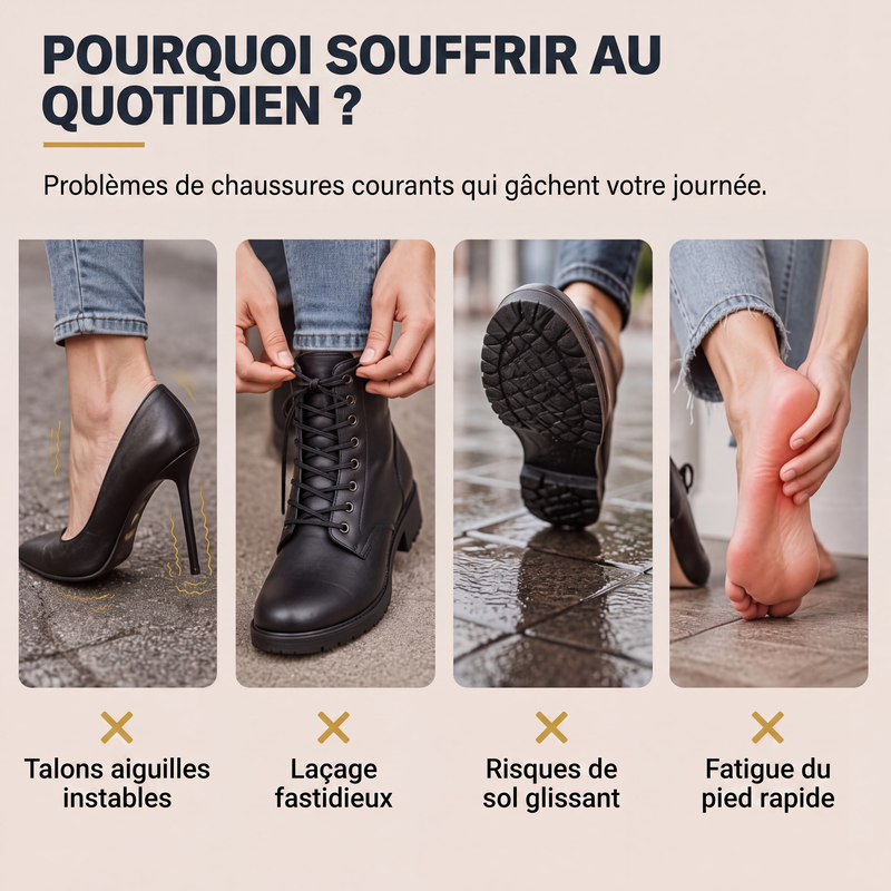 📢📢 50 % de réduction !!! 🎉✨ Bottines antidérapantes pour femmes et hommes – semelle profilée pour une bonne adhérence, doublure douce et design élégant – idéales pour un look à la fois sûr et stylé en automne et en hiver