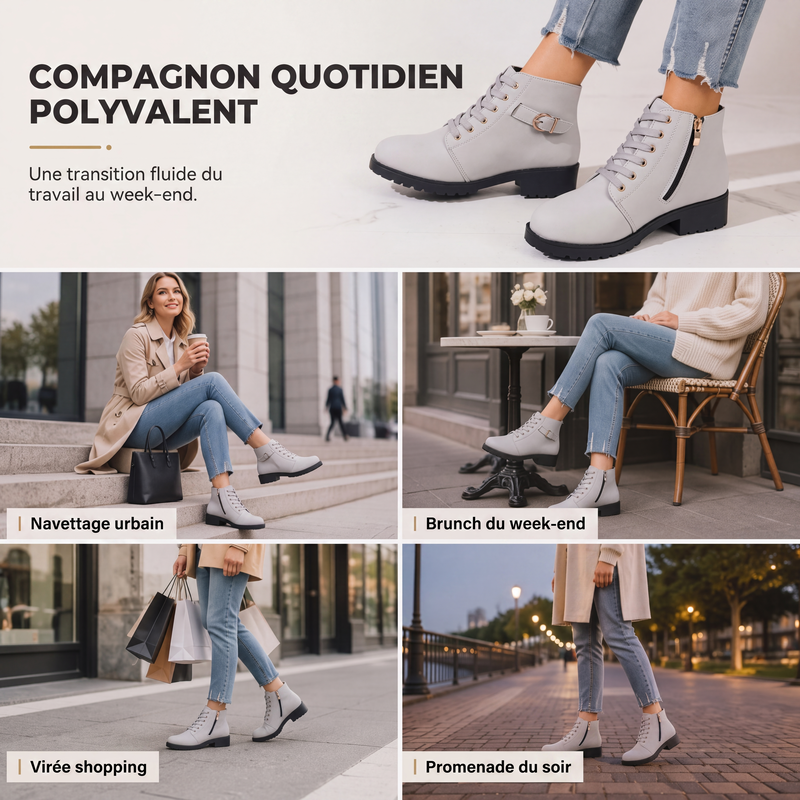 📢📢 50 % de réduction !!! 🎉✨ Bottines antidérapantes pour femmes et hommes – semelle profilée pour une bonne adhérence, doublure douce et design élégant – idéales pour un look à la fois sûr et stylé en automne et en hiver