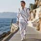 Ensemble 2 pièces respirant à imprimé artistique pour homme