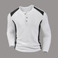 Chemise Henley pour homme en maille gaufrée à blocs de couleurs