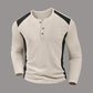 Chemise Henley pour homme en maille gaufrée à blocs de couleurs