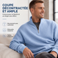 📢📢50 % DE RÉDUCTION !! ⏰ Sweat décontracté pour homme à texture gaufrée, demi-zip