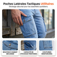 📢📢50 % DE RÉDUCTION !! ⏰ Jean cargo stretch ajusté skinny pour homme