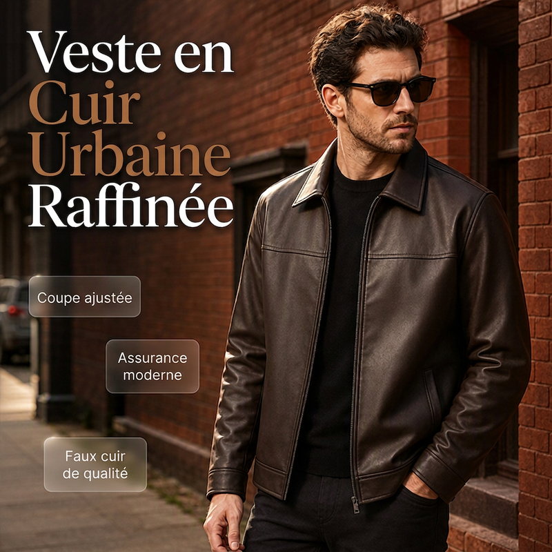 📢📢50 % DE RÉDUCTION !! ⏰ Blouson en cuir urbain raffiné