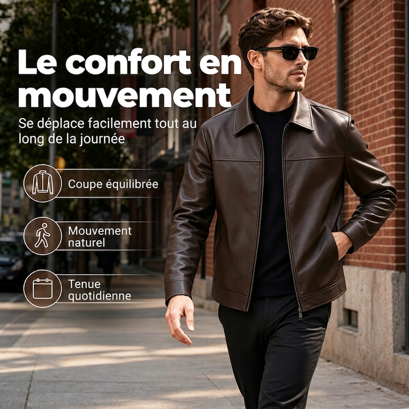 📢📢50 % DE RÉDUCTION !! ⏰ Blouson en cuir urbain raffiné