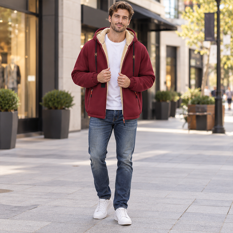 Sweat à capuche zippé chaud pour homme