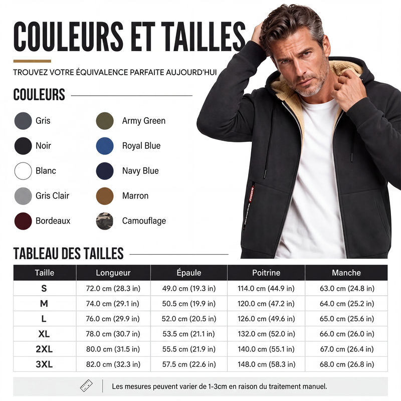 Veste à capuche chaude d'hiver pour homme