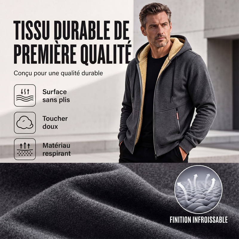 Veste à capuche chaude d'hiver pour homme