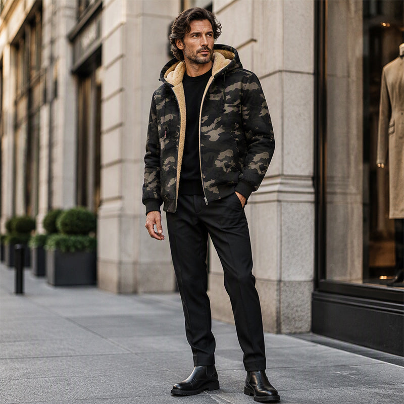 Veste à capuche chaude d'hiver pour homme