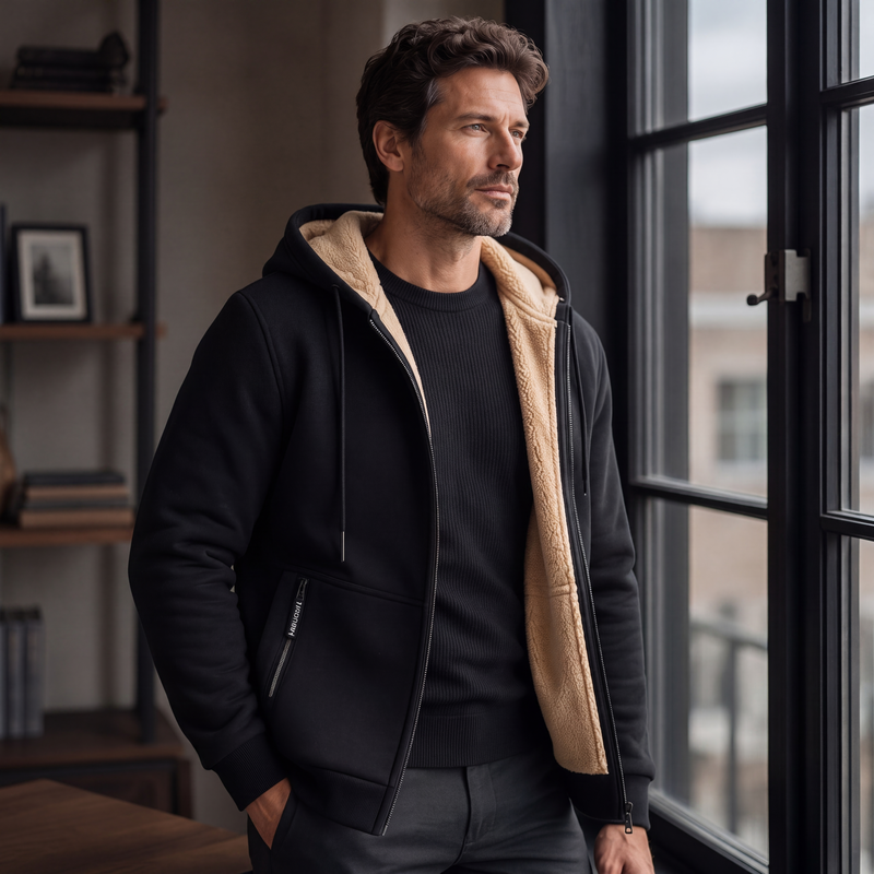 Veste à capuche chaude d'hiver pour homme