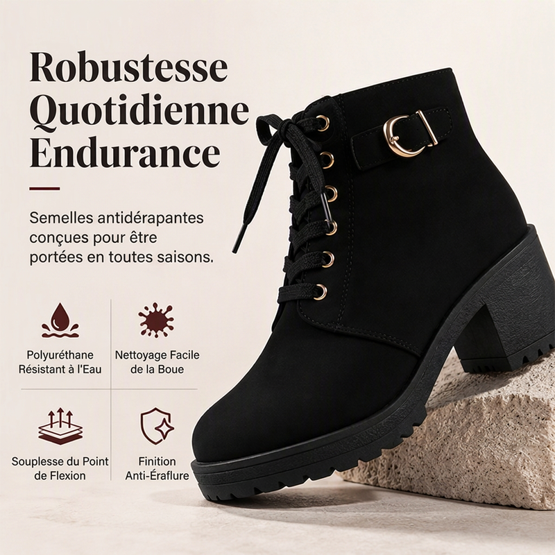 Bottines à talon bloc et plateforme pour femme