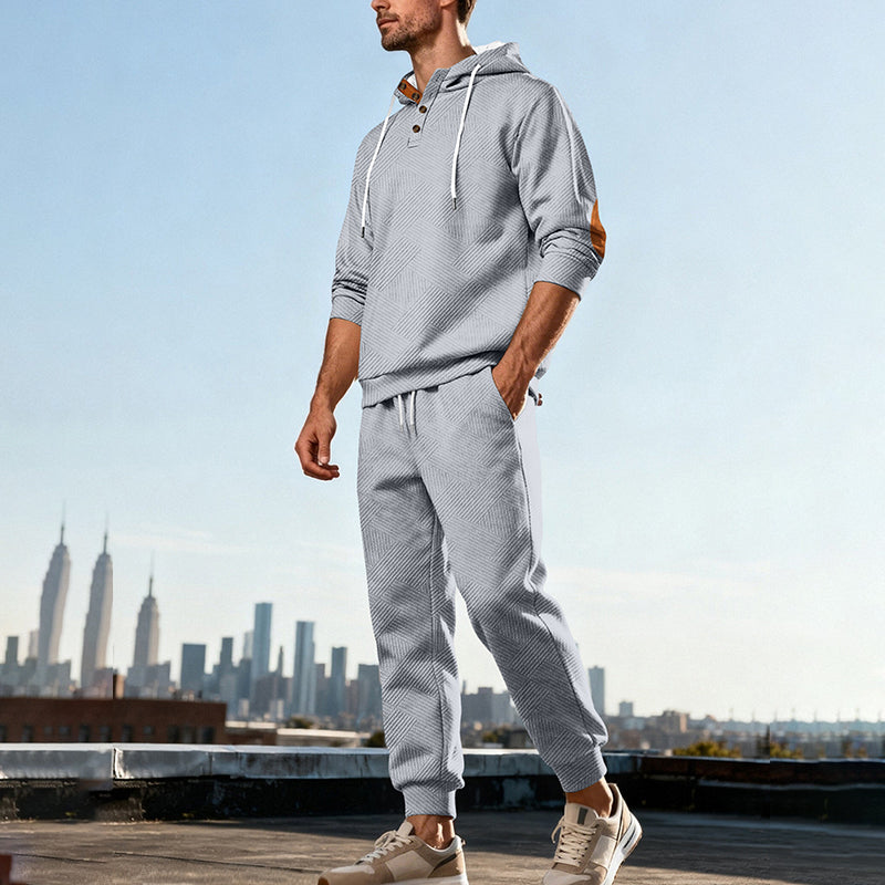 Ensemble sweat à capuche texturé et pantalon de survêtement pour homme🖤🔥 Livraison gratuite