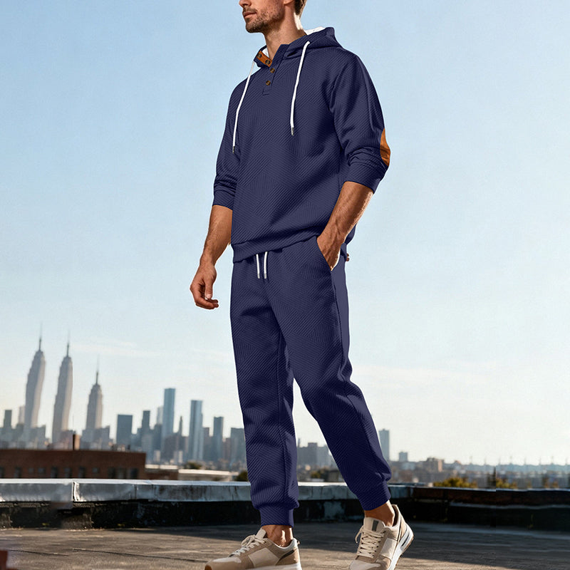 Ensemble sweat à capuche texturé et pantalon de survêtement pour homme🖤🔥 Livraison gratuite