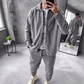 Ensemble de détente pour homme : chemise et pantalon doux et chauds
