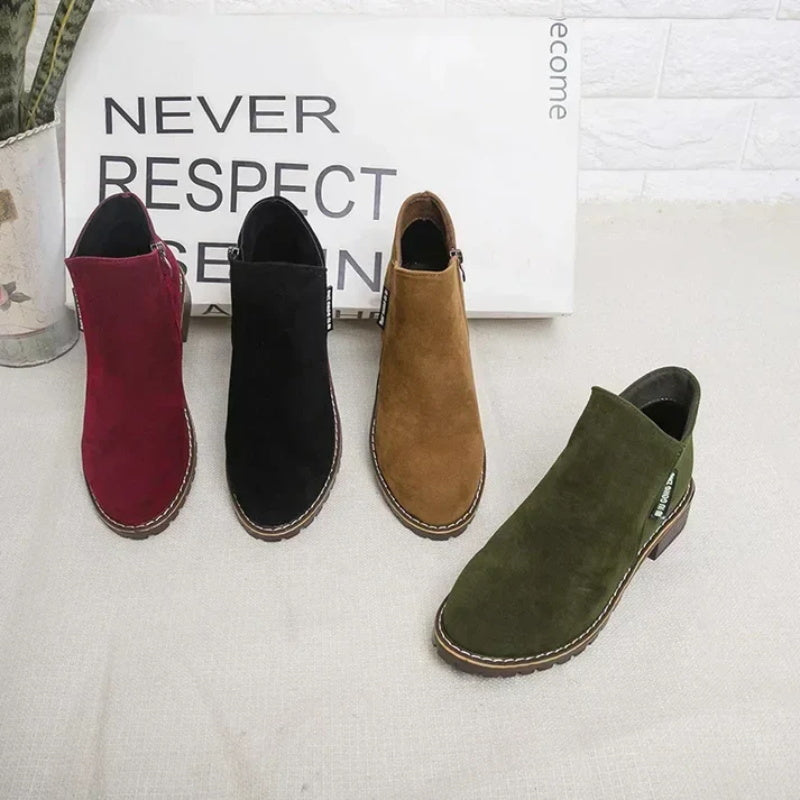 🌸Vente Flash -50%💖Bottines à talon bas avec fermeture éclair latérale pour femmes