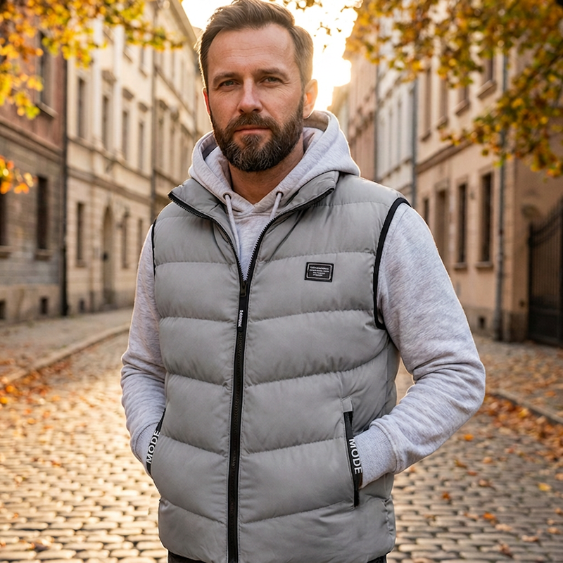 Gilet matelassé à col montant pour homme