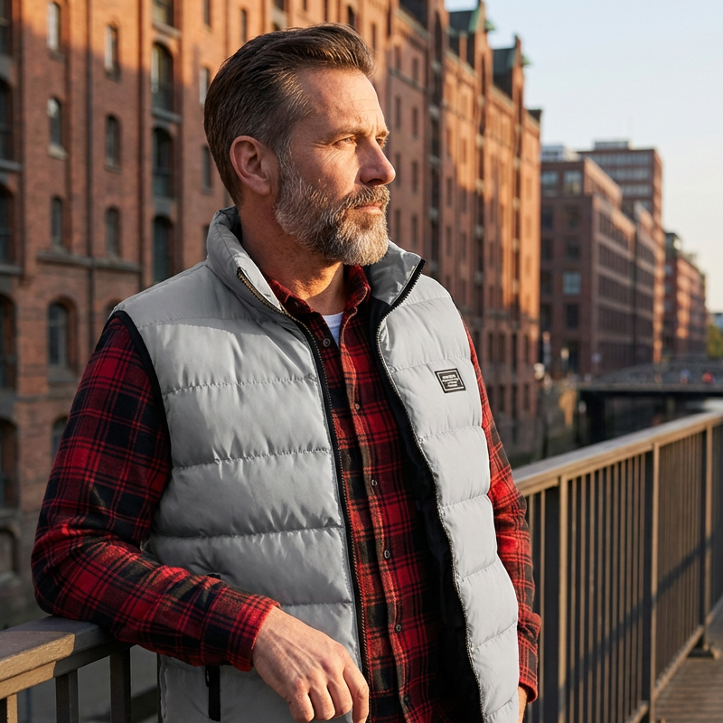 Gilet matelassé à col montant pour homme