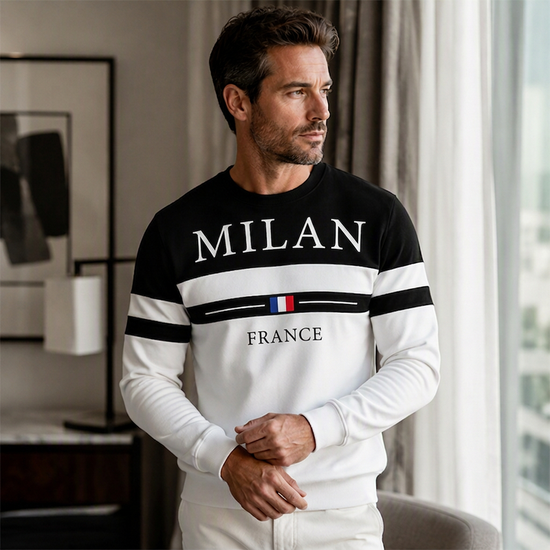 Sweat-shirt imprimé Milano Italia pour homme