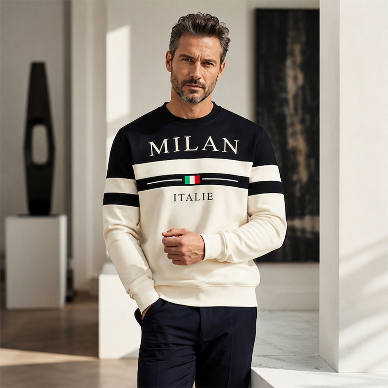 Sweat-shirt imprimé Milano Italia pour homme