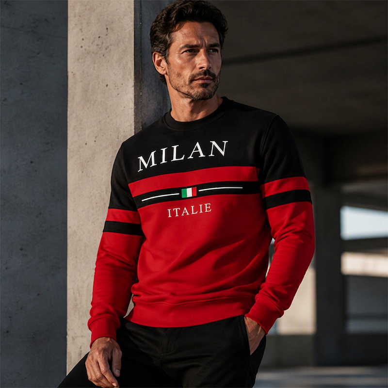 Sweat-shirt imprimé Milano Italia pour homme