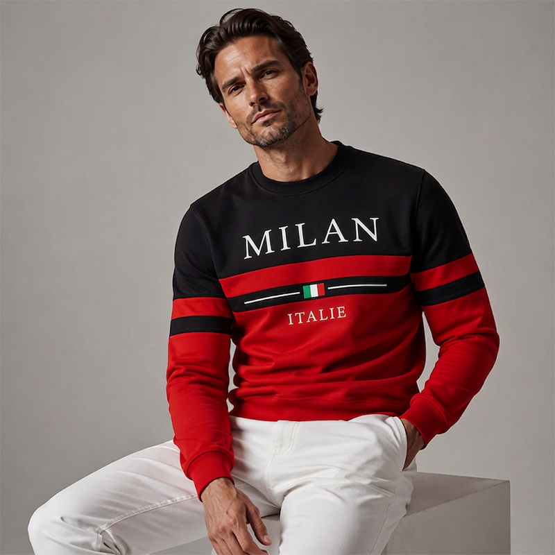 Sweat-shirt imprimé Milano Italia pour homme