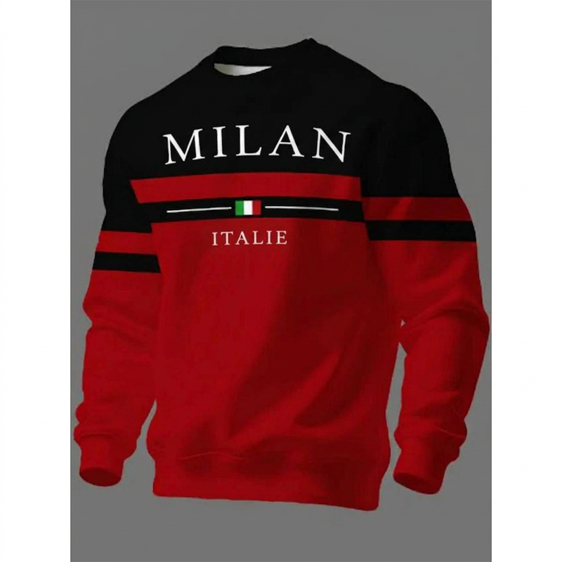 Sweat-shirt imprimé Milano Italia pour homme