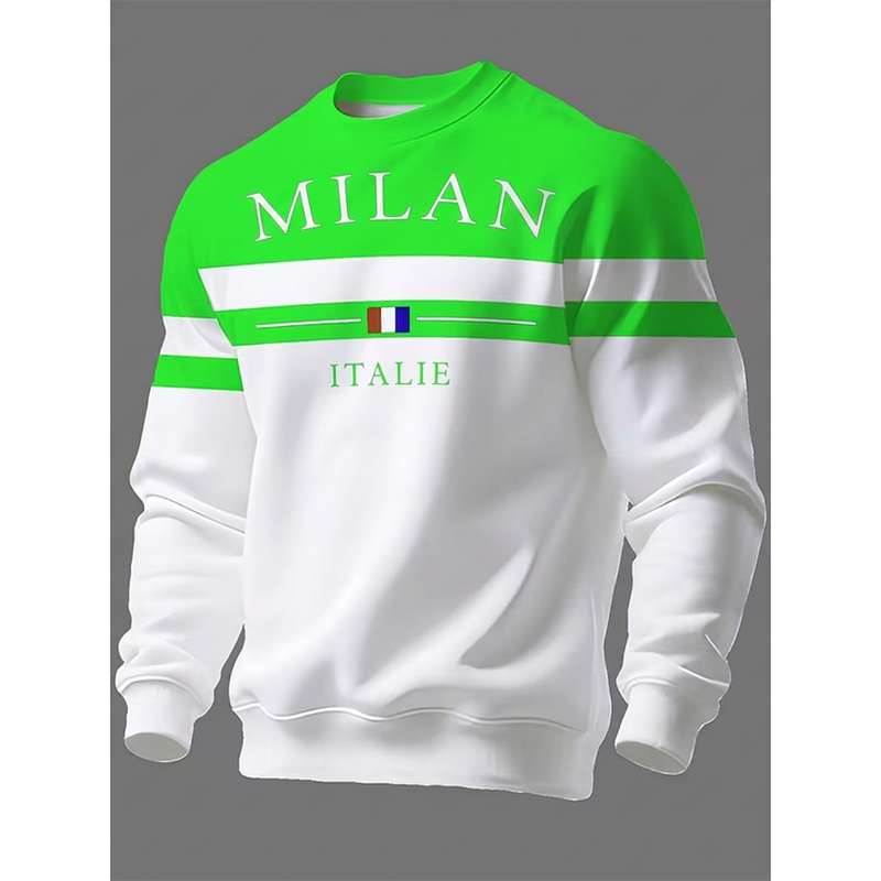 Sweat-shirt imprimé Milano Italia pour homme