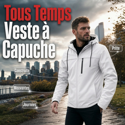 Veste à capuche adaptée à toutes les conditions météorologiques