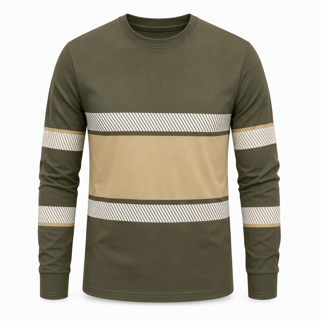 T-shirt décontracté à manches longues pour homme
