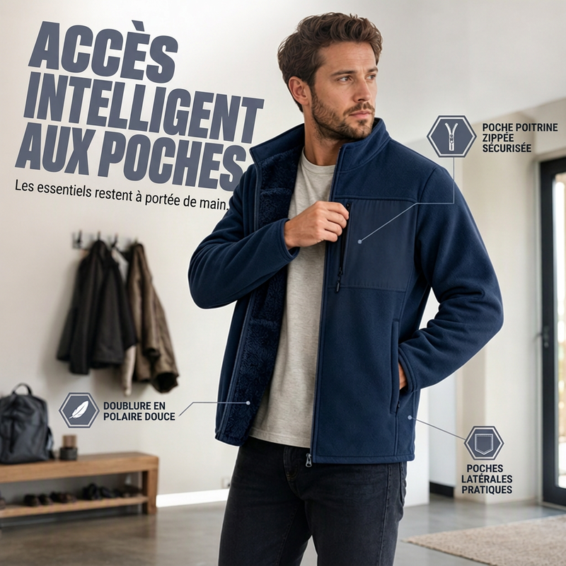 Veste zippée en polaire épaisse unisexe