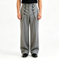 Pantalon drapé élégant à double boutonnage et taille haute pour homme