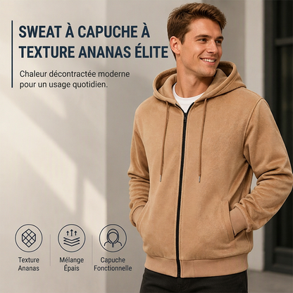 Veste à capuche pour homme à motif ananas et grille