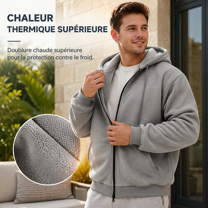 Veste à capuche pour homme à motif ananas et grille