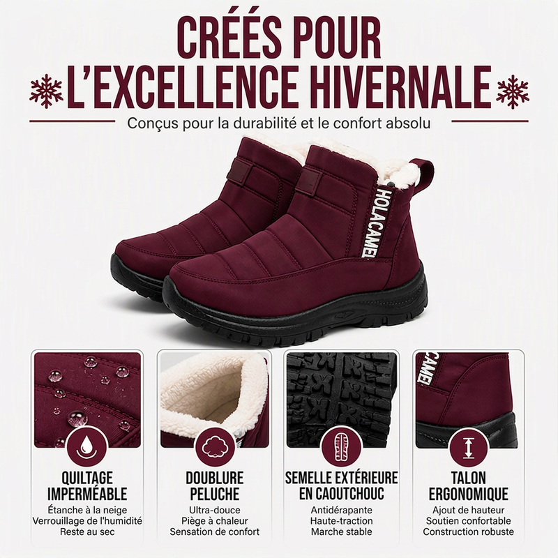 Bottes de neige imperméables et antidérapantes pour femme