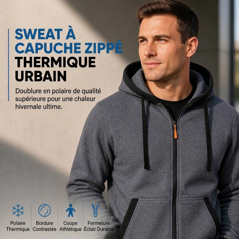 Veste à capuche zippée chaude