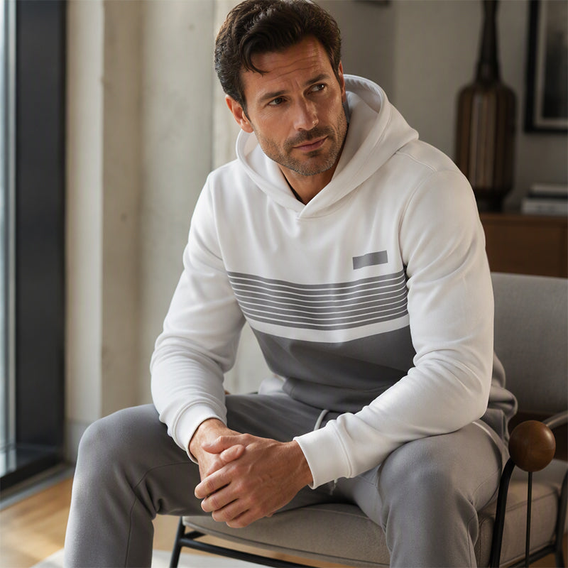 Ensemble sweat à capuche et pantalon décontracté à blocs de couleurs pour homme