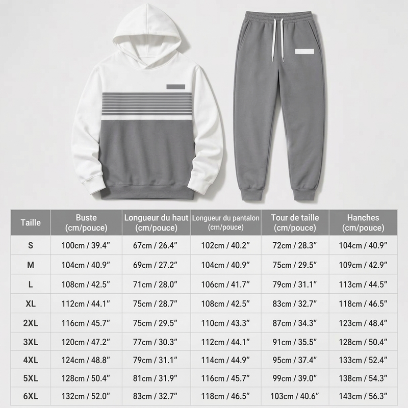 Ensemble sweat à capuche et pantalon décontracté à blocs de couleurs pour homme