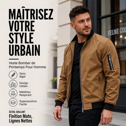 Blouson aviateur décontracté pour homme, pour activités extérieures