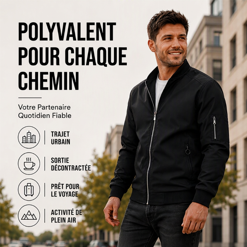 Blouson aviateur décontracté pour homme, pour activités extérieures