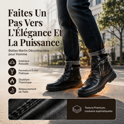 Bottes chaudes à semelle antidérapante et doublure chaude pour hommes