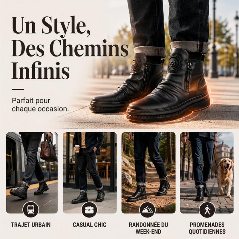 Bottes chaudes à semelle antidérapante et doublure chaude pour hommes