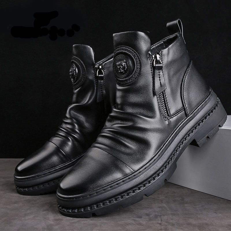 Bottes chaudes à semelle antidérapante et doublure chaude pour hommes