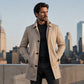 Manteau mi-long minimaliste pour homme à boutonnage simple