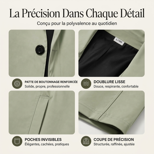 Manteau mi-long minimaliste pour homme à boutonnage simple